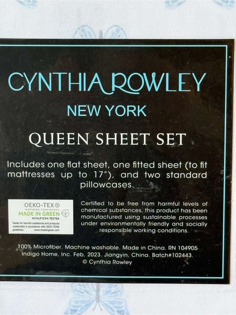 Cynthia Rowley Queen sheet set